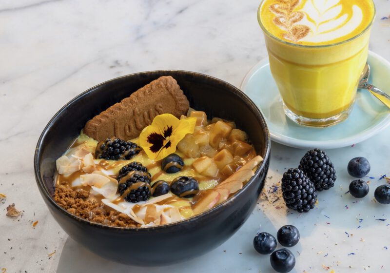 Golden Morning Porridge Bowl with Lotus